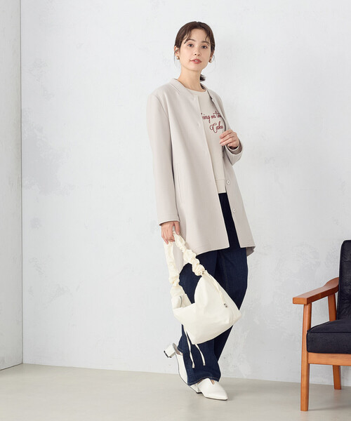 MONO　COMME CA（モノコムサ）の「ギャザーショルダー（ショルダーバッグ・レディース・オフホワイト/ブラック/ライトグレー/ピンク・FREE）」の13枚目の写真