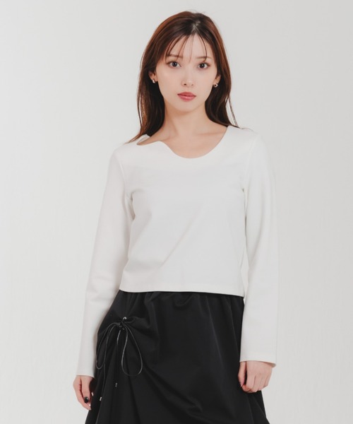 LEANN MOMENT(リーンモーメント)の「Curve neck tops(Tシャツ/カットソー・レディース・ホワイト/ブラック・フリー)」の20枚目の写真
