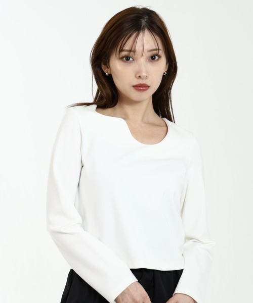 LEANN MOMENT(リーンモーメント)の「Curve neck tops(Tシャツ/カットソー・レディース・ホワイト/ブラック・フリー)」の15枚目の写真