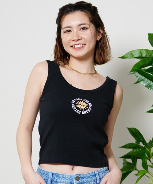 BILLABONG（ビラボン）の「BILLABONG/ビラボン タンクトップ ショート丈 BE013-361（タンクトップ・レディース・ブラック/ホワイト/ミント・L/M）」の2枚目の写真