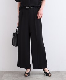 INDIVI | 【こなれSETUP／洗える】センタープレス ワイドパンツ(スーツパンツ)