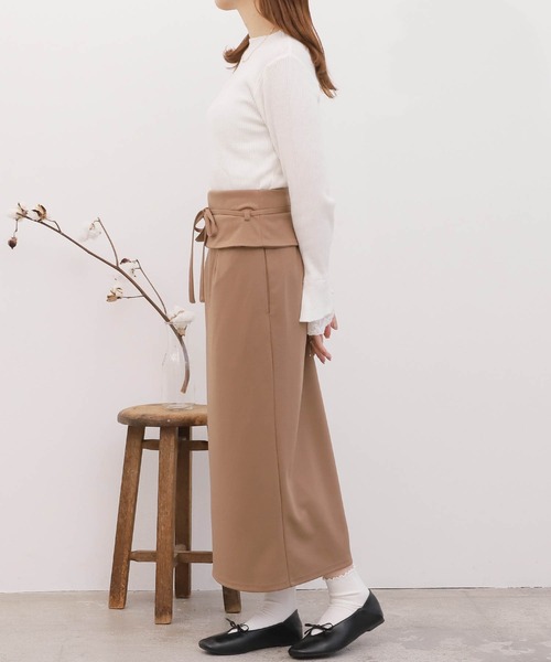 mil（ミル）の「【150㎝前後の小柄さんサイズ】デザインベルト2WAYナロースカート【リボン取り外し可能】（スカート・レディース・ブラック/モカ/アイボリー・S/XS/M）」の17枚目の写真
