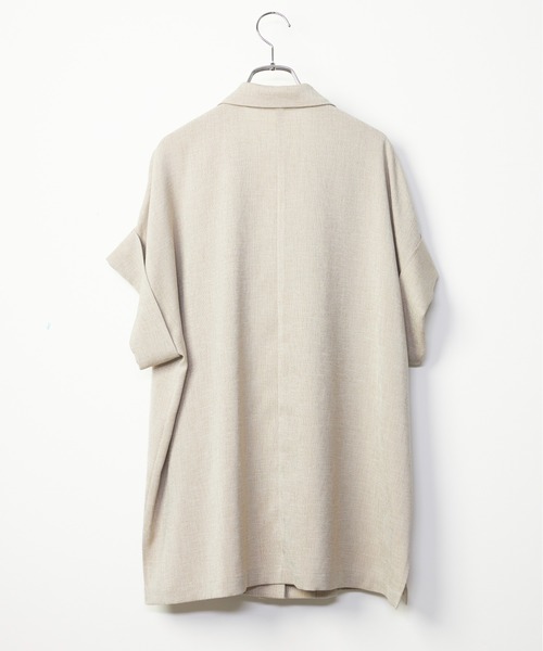 INED CLARO（イネドクラロ）の「リニーブッチャーハーフスリーブジャケット【セットアップ対応】（テーラードジャケット・レディース・ベージュ/チャコールグレー・フリー）」の17枚目の写真