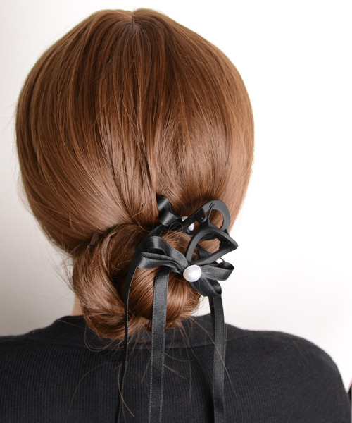 TONE SELECT GOODS（トーンセレクトグッズ）の「【float】リボン ロング バンスクリップ（バレッタ/ヘアクリップ・レディース・ブラック系2/ブラック系1/ホワイト系1・FREE）」の8枚目の写真