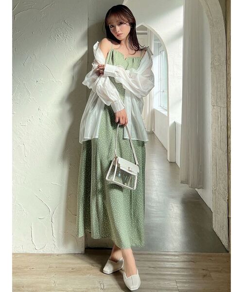 RESEXXY（リゼクシー）の「バックデザインキャミワンピース（ワンピース・レディース・イエロー/グリーン/アイボリー/ブラック・FREE）」の11枚目の写真