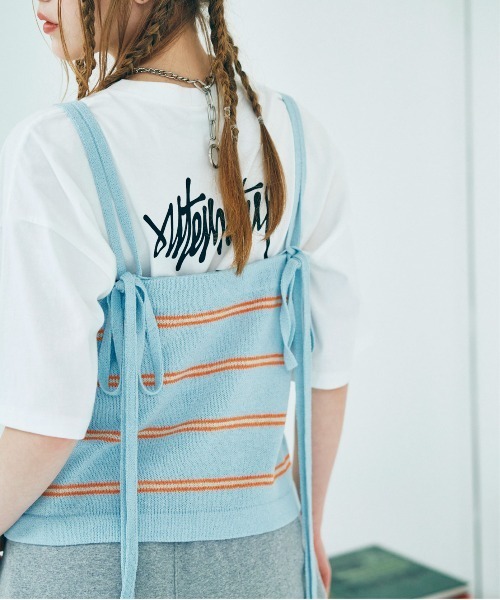 RNA（アールエヌエー）の「K2673 ブークレボーダーキャミ（ニット/セーター・レディース・ライトブルー/ブラック/イエロー・MEDIUM）」の9枚目の写真