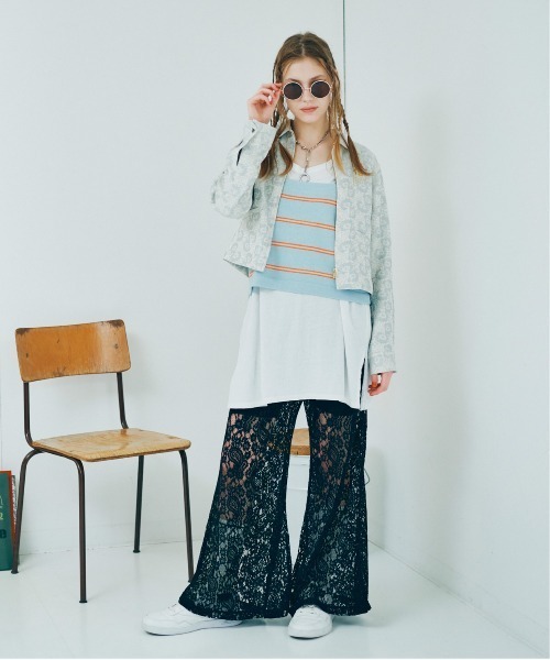 RNA（アールエヌエー）の「K2673 ブークレボーダーキャミ（ニット/セーター・レディース・ライトブルー/ブラック/イエロー・MEDIUM）」の21枚目の写真