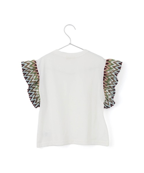 MAKE YOUR DAY（メイクユアデイ）の「セットアップできる異素材フリル半袖Tシャツ■80～140cm（Tシャツ/カットソー・キッズ・グリーン/オレンジ/ピンク・90/130/80/100/110/120/140）」の10枚目の写真