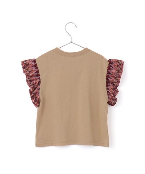 MAKE YOUR DAY（メイクユアデイ）の「セットアップできる異素材フリル半袖Tシャツ■80～140cm（Tシャツ/カットソー・キッズ・グリーン/オレンジ/ピンク・90/130/80/100/110/120/140）」の11枚目の写真