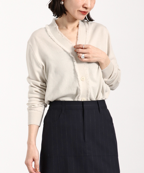 セール】【SLOANE/スローン】14G天竺コットン フリンジVネック