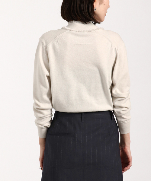 SLOANE フリンジ付きピンクカーディガン 美品 SLOANE ウールxコットン