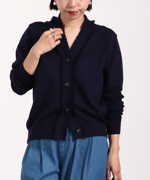 美品✨スローン SLOANE 14G メリノウール天竺 Vカーディガン　レッド1 楽天市場】スローン SLOANE 秋冬 定番 メンズ レディース 14G