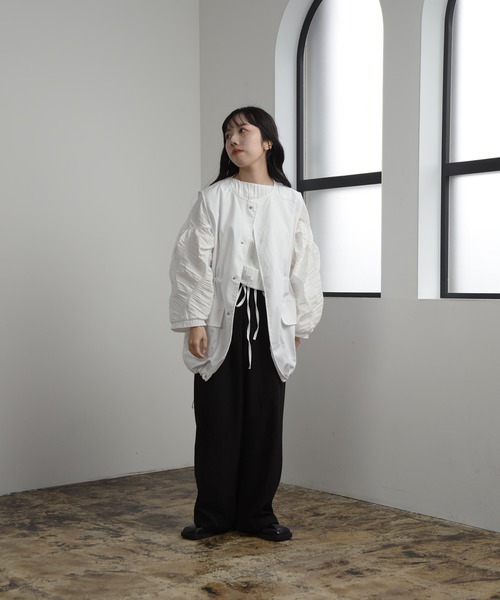 lawgy（ラウジー）の「3way midi trench coat / 3wayミディトレンチコート（トレンチコート・レディース・ホワイト/ブラック・FREE）」の7枚目の写真