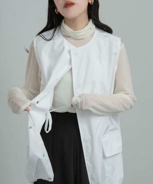 lawgy（ラウジー）の「3way midi trench coat / 3wayミディトレンチコート（トレンチコート・レディース・ホワイト/ブラック・FREE）」の10枚目の写真