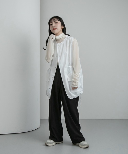 lawgy（ラウジー）の「3way midi trench coat / 3wayミディトレンチコート（トレンチコート・レディース・ホワイト/ブラック・FREE）」の8枚目の写真