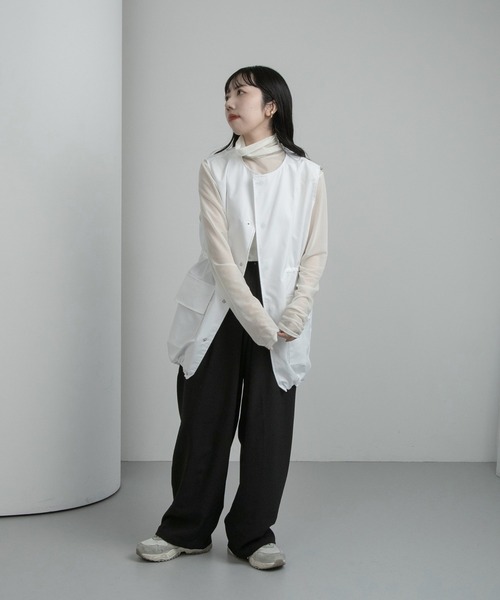 lawgy（ラウジー）の「3way midi trench coat / 3wayミディトレンチコート（トレンチコート・レディース・ホワイト/ブラック・FREE）」の9枚目の写真