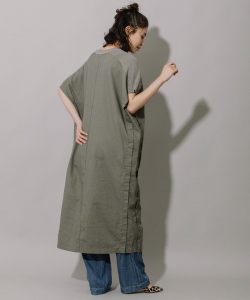 Munich（ミューニック）の「40sリネンコットンキャンバスドッキングワンピース（ワンピース・レディース・ブラック/カーキ/ナチュラル・FREE）」の6枚目の写真