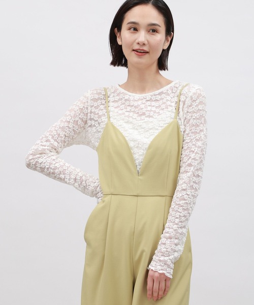 LAKOLE(ラコレ)の「花柄シアージャガードプルオーバー / 110279(Tシャツ/カットソー・レディース・オフホワイト/ブラック/コーラル・SMALL/MEDIUM)」の2枚目の写真