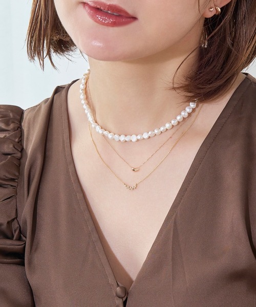Phoebe(フィービィー)の「【金属アレルギー対応】タイニービーンズネックレス シャンパンゴールド(ネックレス・レディース・シャンパン・FREE)」の12枚目の写真