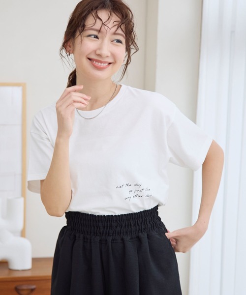 LEPSIM（レプシィム）の「PHOTO-T　115165（Tシャツ/カットソー・レディース・ホワイト系その他/ホワイト/ブラック・FREE）」の11枚目の写真