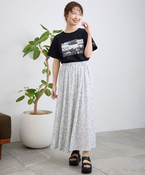LEPSIM（レプシィム）の「PHOTO-T　115165（Tシャツ/カットソー・レディース・ホワイト系その他/ホワイト/ブラック・FREE）」の4枚目の写真