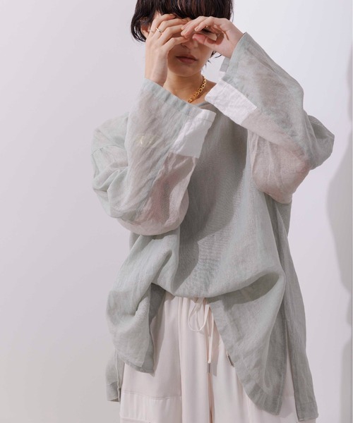 Eimee Law（エイミーロウ）の「カラーブロック リネンプルオーバー