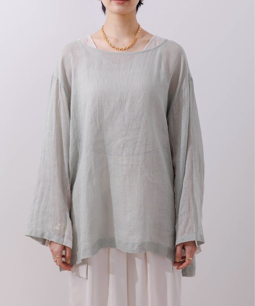 Eimee Law（エイミーロウ）の「カラーブロック リネンプルオーバー（シャツ/ブラウス・レディース・ミント/グレイッシュベージュ/ブラック・38）」の15枚目の写真