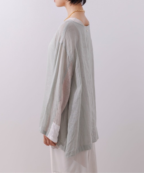 Eimee Law（エイミーロウ）の「カラーブロック リネンプルオーバー（シャツ/ブラウス・レディース・ミント/グレイッシュベージュ/ブラック・38）」の16枚目の写真