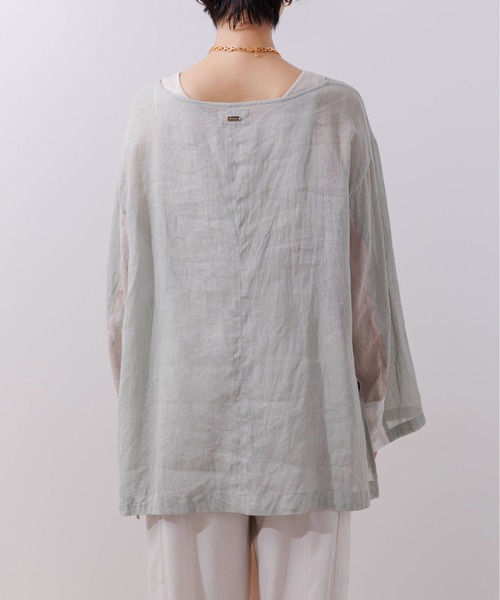 Eimee Law（エイミーロウ）の「カラーブロック リネンプルオーバー（シャツ/ブラウス・レディース・ミント/グレイッシュベージュ/ブラック・38）」の17枚目の写真