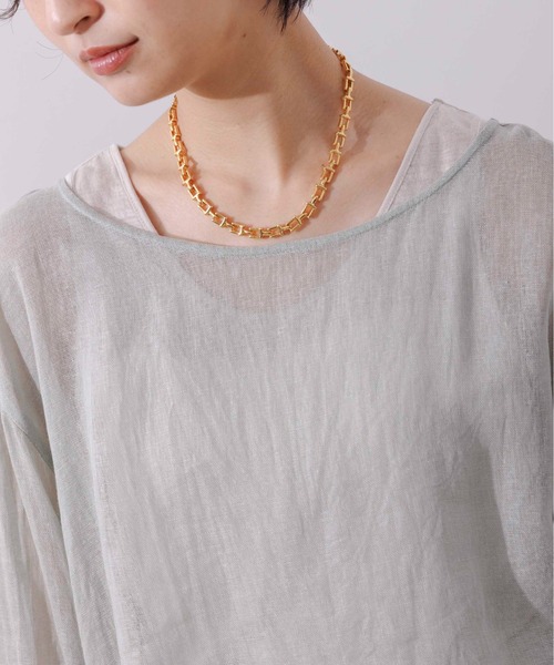 Eimee Law（エイミーロウ）の「カラーブロック リネンプルオーバー（シャツ/ブラウス・レディース・ミント/グレイッシュベージュ/ブラック・38）」の18枚目の写真