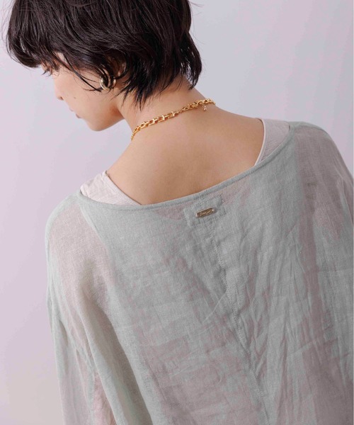 Eimee Law（エイミーロウ）の「カラーブロック リネンプルオーバー（シャツ/ブラウス・レディース・ミント/グレイッシュベージュ/ブラック・38）」の21枚目の写真