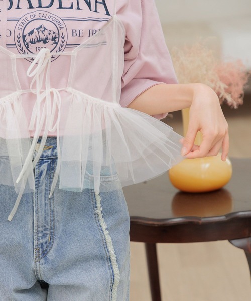 LOWRYS FARM（ローリーズファーム）の「２ＷＡＹチュールキャミ　118846（ベスト・レディース・ホワイト/ブラック/グレー・FREE）」の18枚目の写真