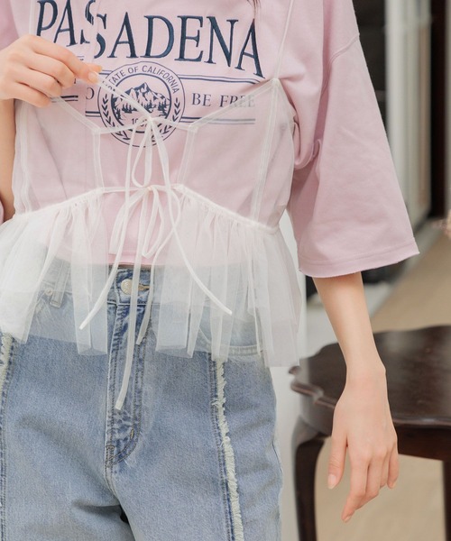 LOWRYS FARM（ローリーズファーム）の「２ＷＡＹチュールキャミ　118846（ベスト・レディース・ホワイト/ブラック/グレー・FREE）」の17枚目の写真