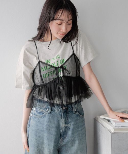 LOWRYS FARM（ローリーズファーム）の「２ＷＡＹチュールキャミ　118846（ベスト・レディース・ホワイト/ブラック/グレー・FREE）」の16枚目の写真