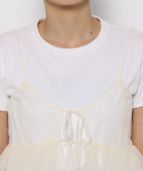 LOWRYS FARM（ローリーズファーム）の「２ＷＡＹチュールキャミ　118846（ベスト・レディース・ホワイト/ブラック/グレー・FREE）」の10枚目の写真