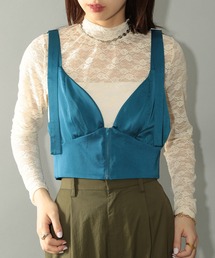 【MAISON BREEZE reveur】フロントジップグロスビスチェ ブラトップ trc