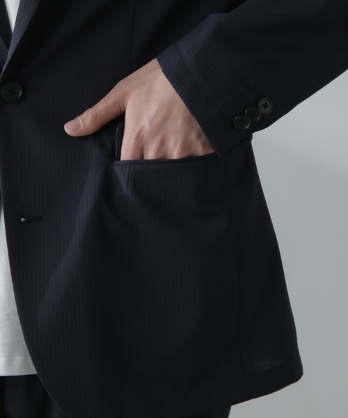 NANO universe(ナノユニバース)の「「N JACKET」サマーウールTWストライプジャケット(セットアップ可)(スーツジャケット・メンズ・ダークグレー/ダークネイビー・L/M/S)」の20枚目の写真