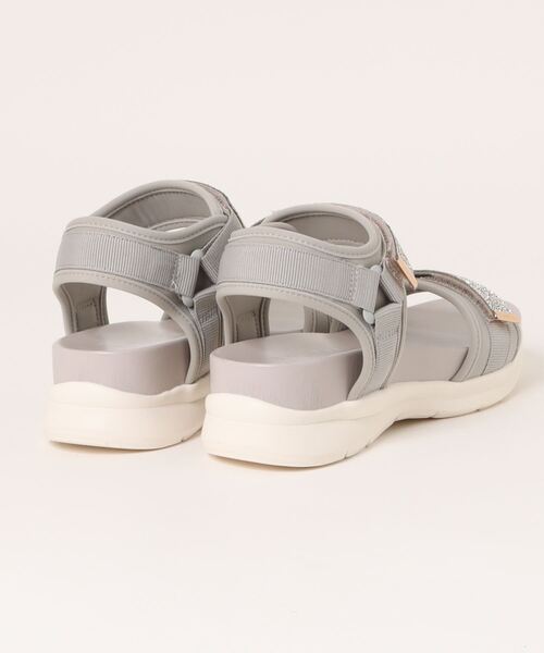 HEAL ME（ヒールミー）の「HEAL ME ヒールミー レディース 厚底ラインストーンサンダル 224300（サンダル・レディース・グレー/ブラック・S/M/L/LL）」の3枚目の写真