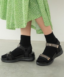 HEAL ME ヒールミー レディース 厚底ラインストーンサンダル 224300