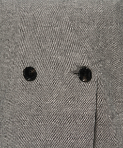 LBC（エルビーシー）の「コットンリネンノーカラーコート（チェスターコート・レディース・ライトグレー/ブラック・LARGE/MEDIUM）」の14枚目の写真