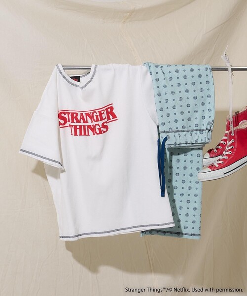 FREAK'S STORE（フリークスストア）の「Stranger Things SET UP/ストレンジャーシングス セットアップ/ルームウェア（ルームウェア/パジャマ・レディース・ブルー/グリーン・ﾌﾘ-）」の9枚目の写真