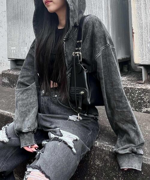 Figments（フィグメンツ）の「ピグメントビジューZIPパーカー（パーカー・レディース・ブラック・FREE）」の8枚目の写真