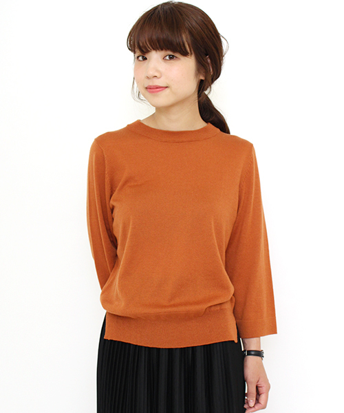 Kastane（カスタネ）の「裾スリットプルオーバー（ニット/セーター・レディース・キャメル/ブラック/カーキ/オフホワイト・FREE）」の4枚目の写真