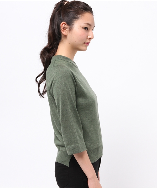 Kastane（カスタネ）の「裾スリットプルオーバー（ニット/セーター・レディース・キャメル/ブラック/カーキ/オフホワイト・FREE）」の6枚目の写真