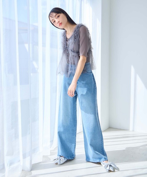 セール】シアー半袖トップス（Tシャツ/カットソー）｜one after