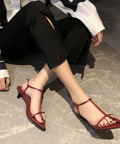 AMELY（エミリー）の「ナローストラップポインテッドトゥサンダル（サンダル・レディース・ブラック/レッド/ホワイト・35/36/37/38/39）」の9枚目の写真