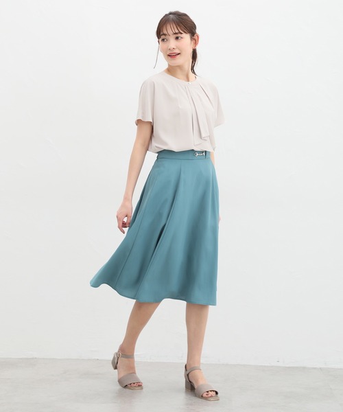 Honeys(ハニーズ)の「フレンチボウタイブラウス(シャツ/ブラウス・レディース・ホワイト/ネイビー/マスタード/グリーン/ライトグレー/ホワイト×ブラック・S/M/L/LL/3L)」の8枚目の写真