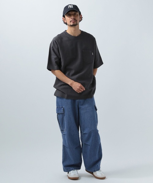 BAYFLOW（ベイフロー）の「コットンリネンデニムカーゴパンツ（デニムパンツ・メンズ・ブラック/ダークブルー・MEDIUM/LARGE）」の4枚目の写真