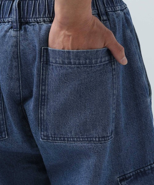 BAYFLOW（ベイフロー）の「コットンリネンデニムカーゴパンツ（デニムパンツ・メンズ・ブラック/ダークブルー・MEDIUM/LARGE）」の9枚目の写真