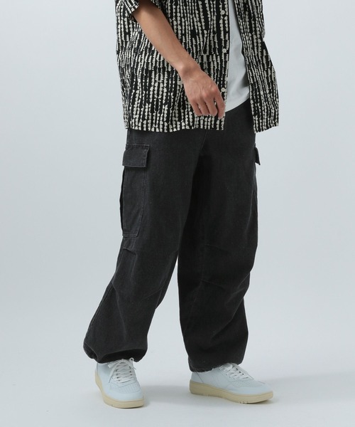 BAYFLOW（ベイフロー）の「コットンリネンデニムカーゴパンツ（デニムパンツ・メンズ・ブラック/ダークブルー・MEDIUM/LARGE）」の20枚目の写真